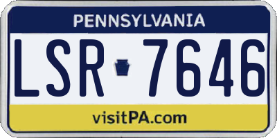 PA license plate LSR7646