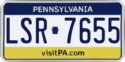 PA license plate LSR7655