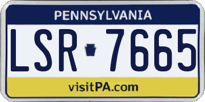 PA license plate LSR7665