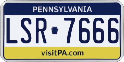PA license plate LSR7666
