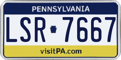 PA license plate LSR7667