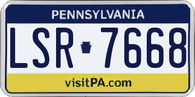 PA license plate LSR7668