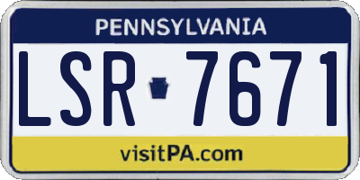 PA license plate LSR7671