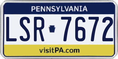 PA license plate LSR7672