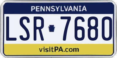 PA license plate LSR7680