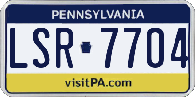 PA license plate LSR7704