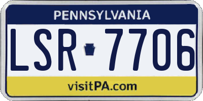 PA license plate LSR7706