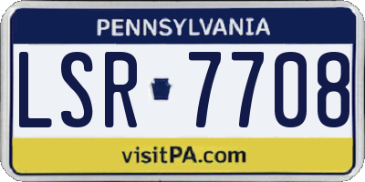 PA license plate LSR7708