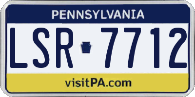PA license plate LSR7712