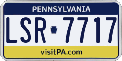 PA license plate LSR7717