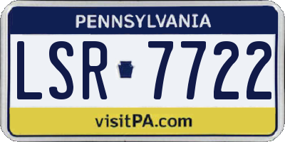 PA license plate LSR7722