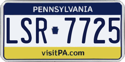 PA license plate LSR7725