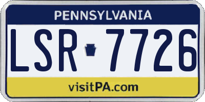 PA license plate LSR7726