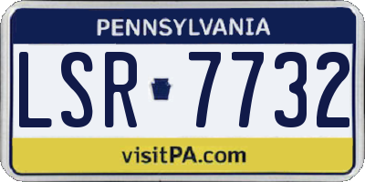 PA license plate LSR7732