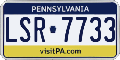 PA license plate LSR7733
