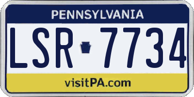 PA license plate LSR7734