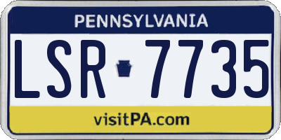 PA license plate LSR7735