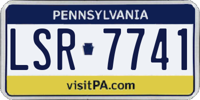 PA license plate LSR7741