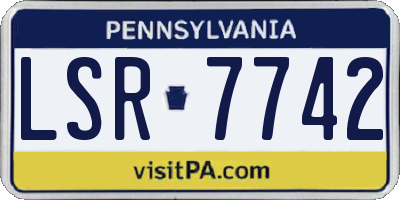PA license plate LSR7742