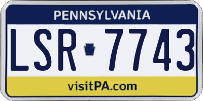 PA license plate LSR7743