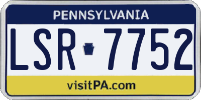 PA license plate LSR7752