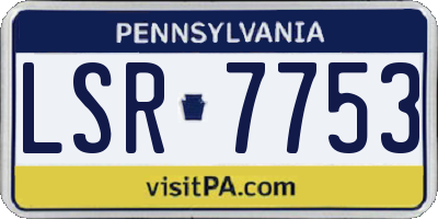 PA license plate LSR7753