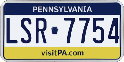 PA license plate LSR7754