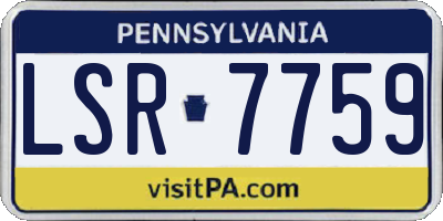 PA license plate LSR7759