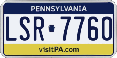 PA license plate LSR7760