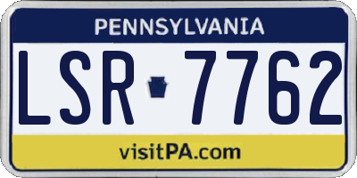 PA license plate LSR7762