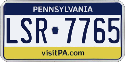 PA license plate LSR7765
