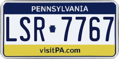 PA license plate LSR7767
