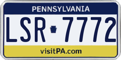 PA license plate LSR7772