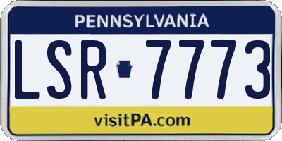 PA license plate LSR7773