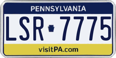 PA license plate LSR7775