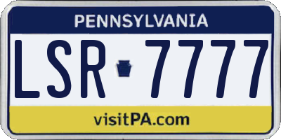 PA license plate LSR7777