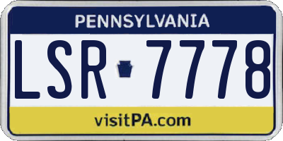 PA license plate LSR7778