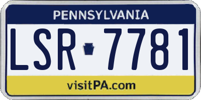 PA license plate LSR7781