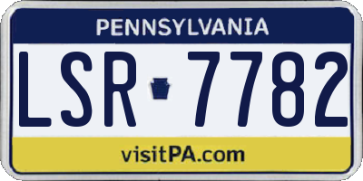 PA license plate LSR7782