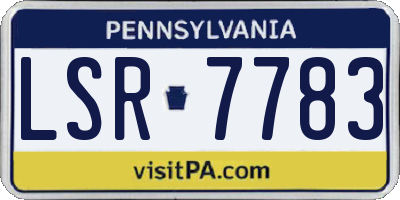 PA license plate LSR7783