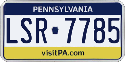 PA license plate LSR7785