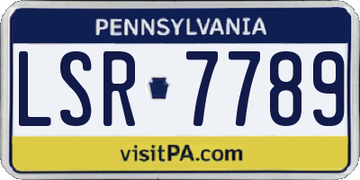 PA license plate LSR7789