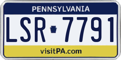 PA license plate LSR7791