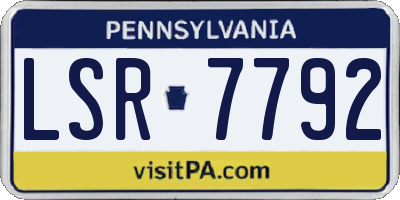 PA license plate LSR7792