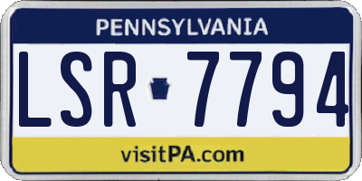 PA license plate LSR7794