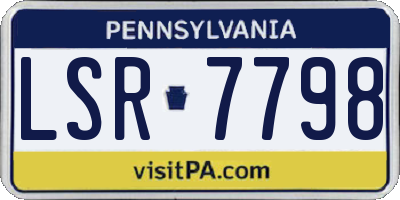 PA license plate LSR7798