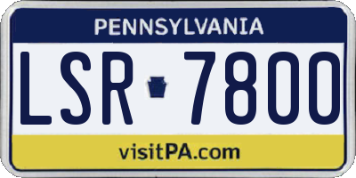 PA license plate LSR7800
