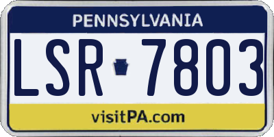 PA license plate LSR7803