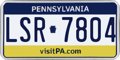 PA license plate LSR7804