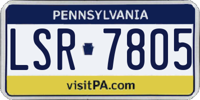 PA license plate LSR7805